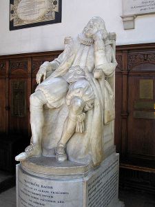 Memorial to Francis Bacon, in the chapel of Trinity College, Cambridge